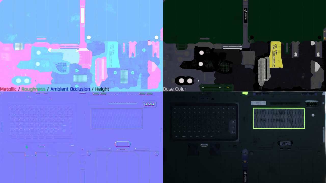 Laptop material textures